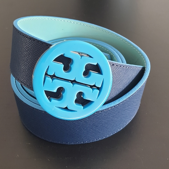 Tory Burch Accessories - Tory Burch 1-1/2" Reversible Belt Rare Baby Blue